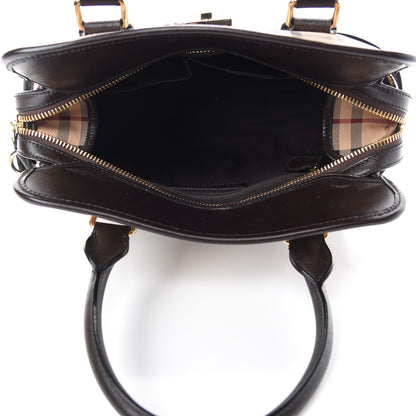 Burberry Haymarket Check Medium Minford Portrait Tote Chocolate 5 of 11