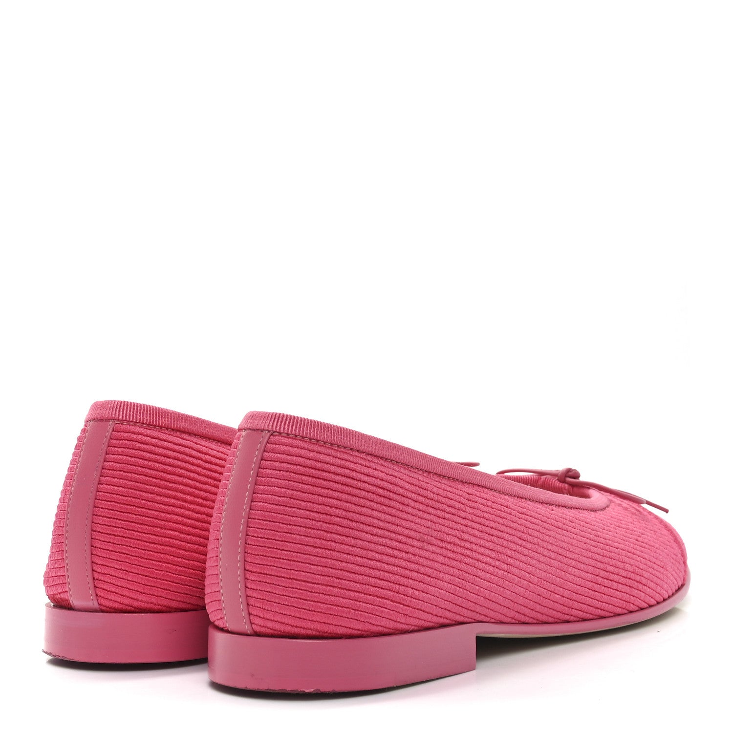 Chanel Embroidered Fabric Cap Toe CC Ballerina Flats 39 Dark Pink 5 of 9
