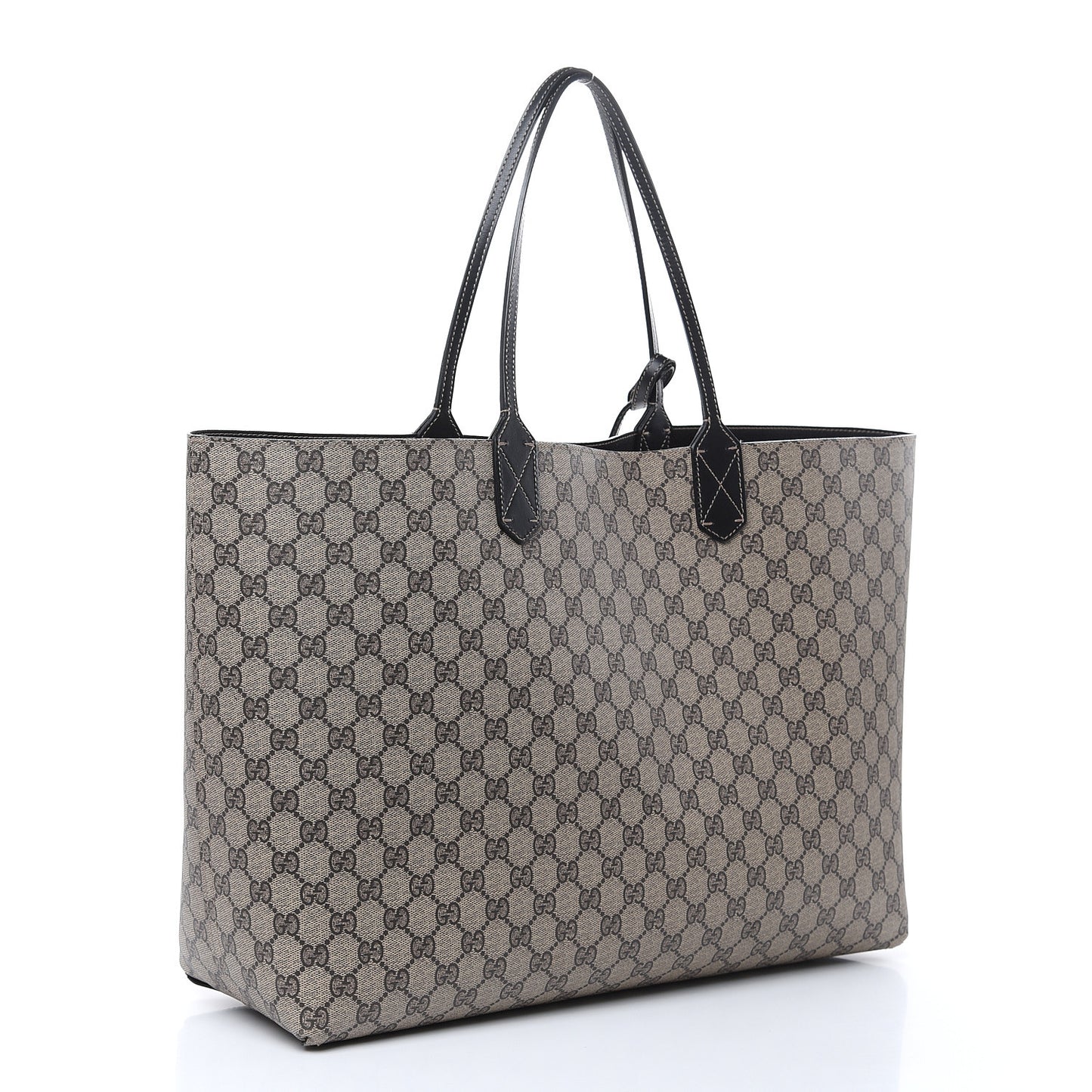 GG Supreme Monogram Large Reversible Tote Beige Black