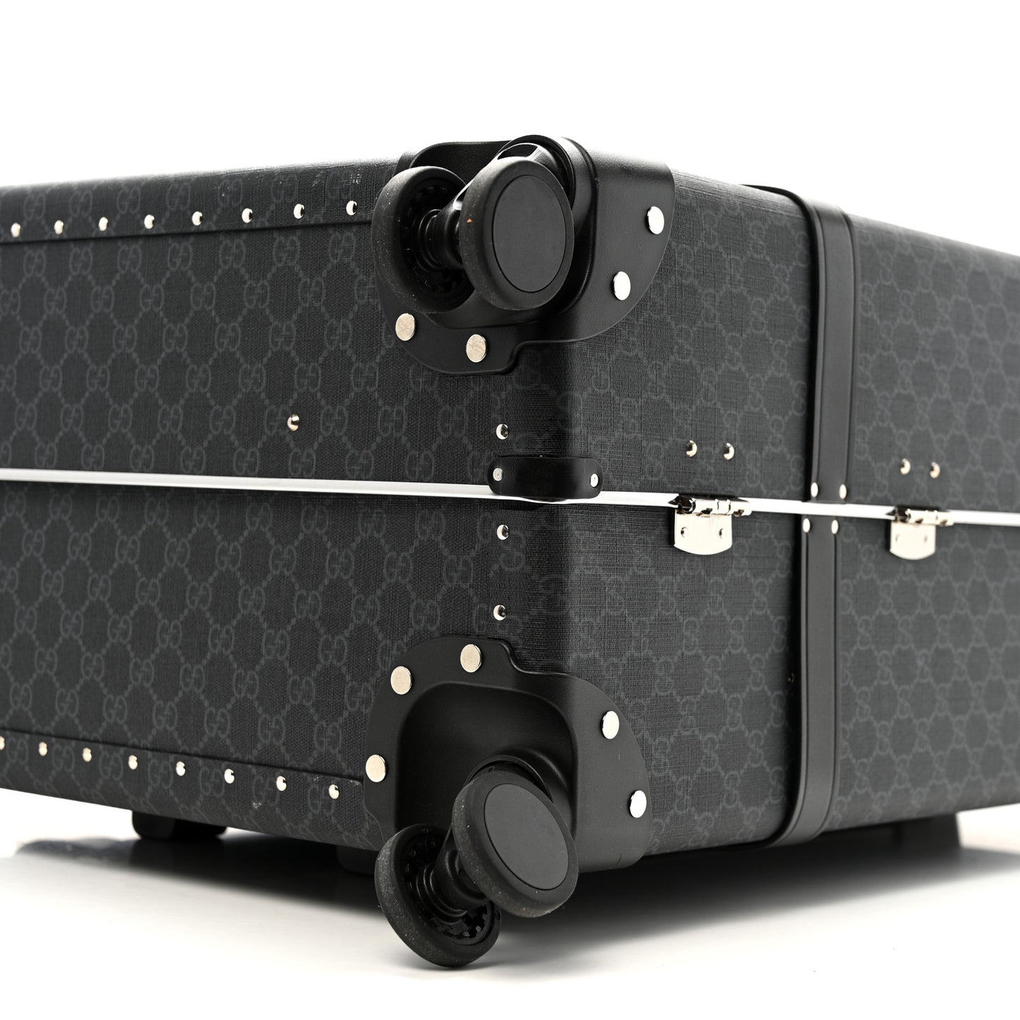 GG Supreme Monogram Medium Globe-Trotter Suitcase Black