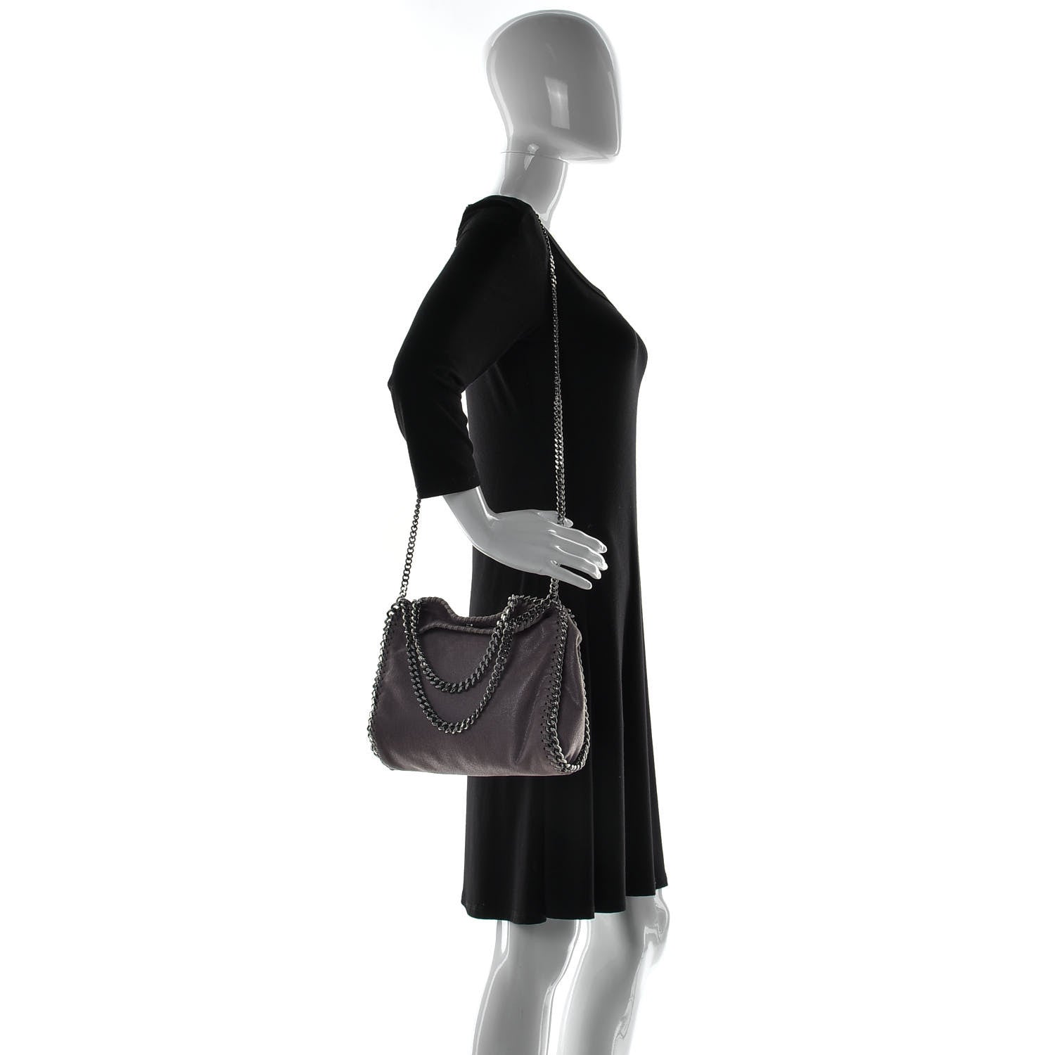 Stella McCartney Shaggy Deer Mini Falabella Fold Over Tote Ash Grey 2 of 13