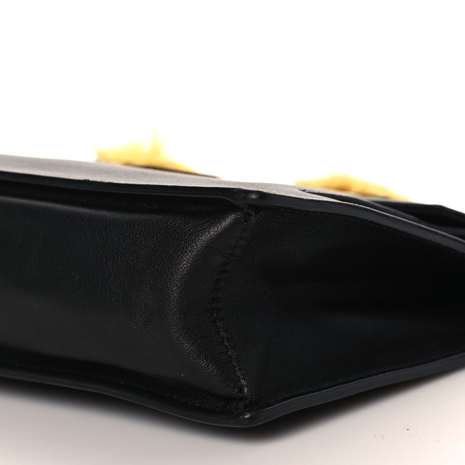 Fendi Vitello Dolce Fox Fur Monster Eyes Mini 2Jours Pouch Black Yellow 10 of 10