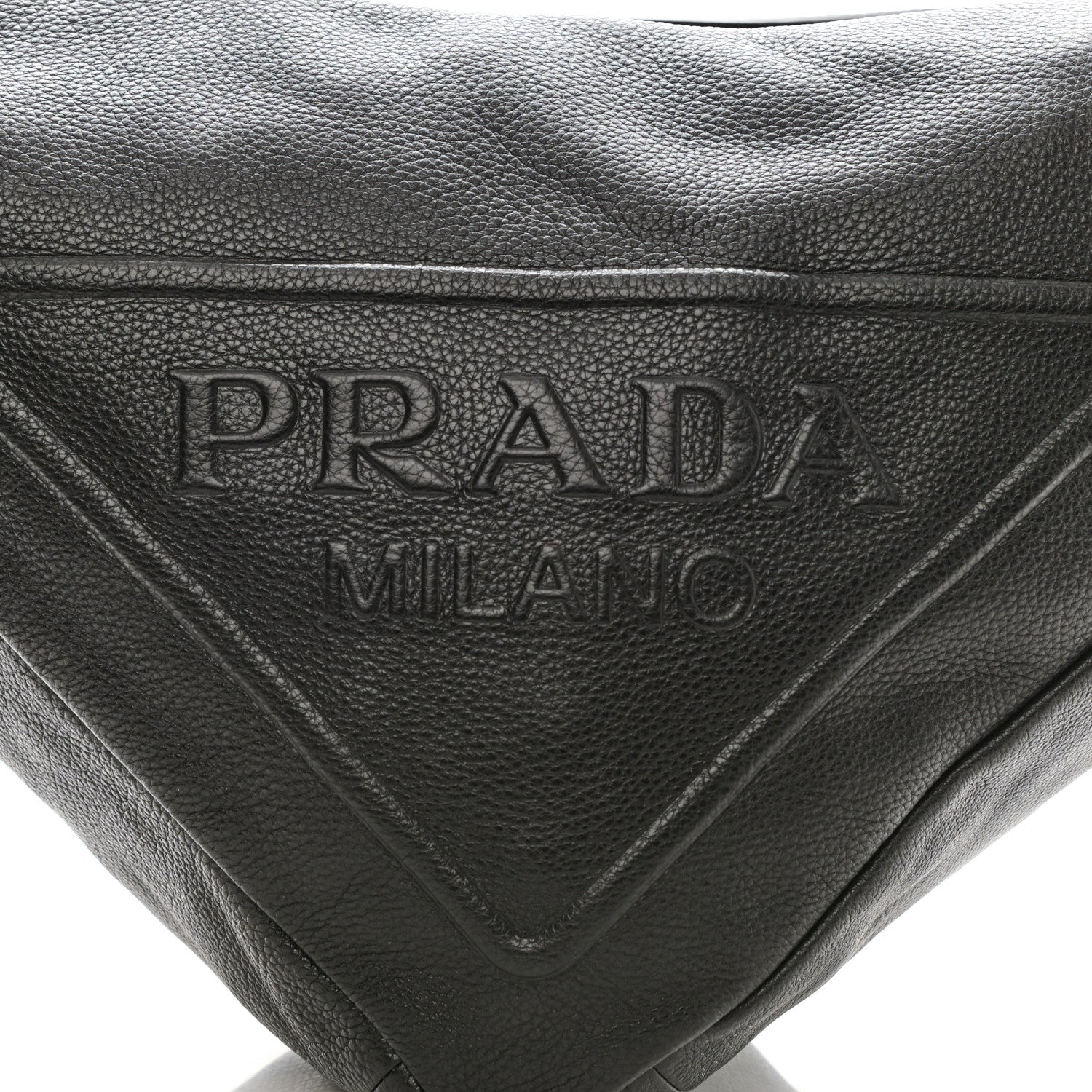 Prada Vitello Daino Triangle Shoulder Bag Black 9 of 9