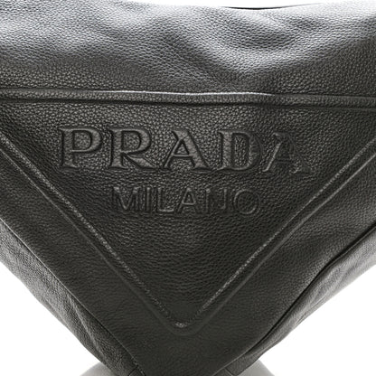 Prada Vitello Daino Triangle Shoulder Bag Black 9 of 9
