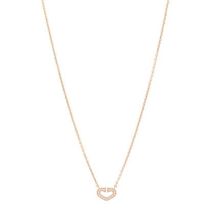 Cartier 18K Pink Gold Diamond Hearts And Symbols Pendant Necklace 1 of 4