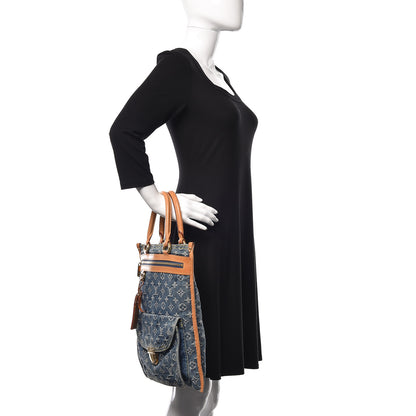 Louis Vuitton Monogram Denim Sac Plat Blue 2 of 13