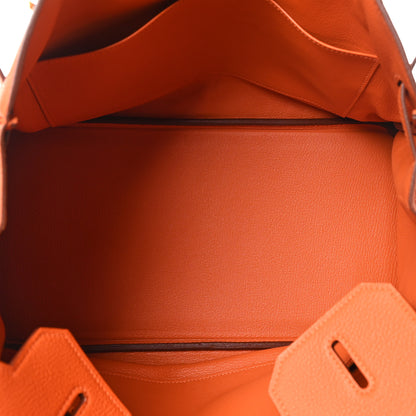 Hermes Taurillon Clemence Birkin 35 Orange 5 of 10