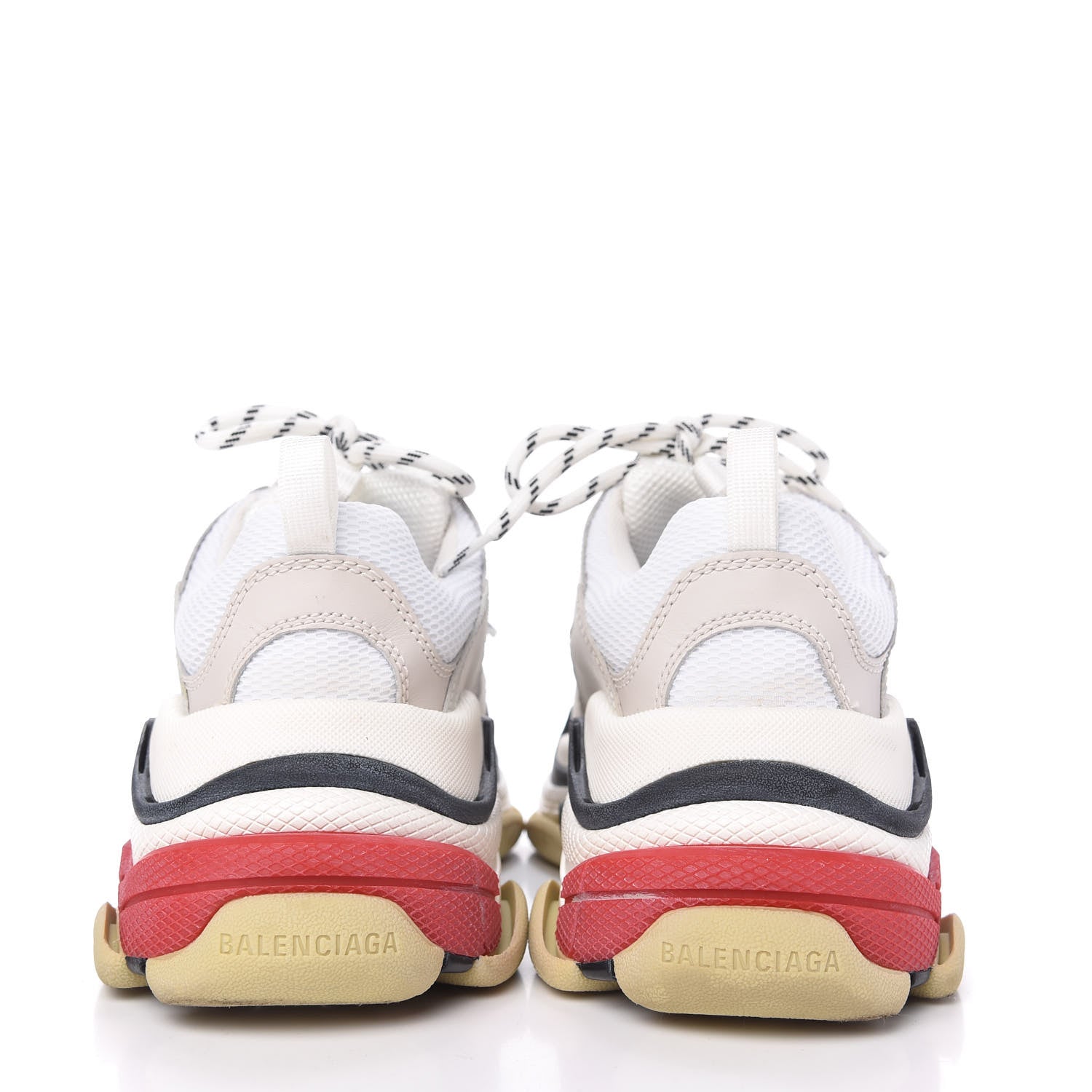 Balenciaga Fabric Mesh Womens Triple S Sneakers 38 Grey Red White 6 of 9