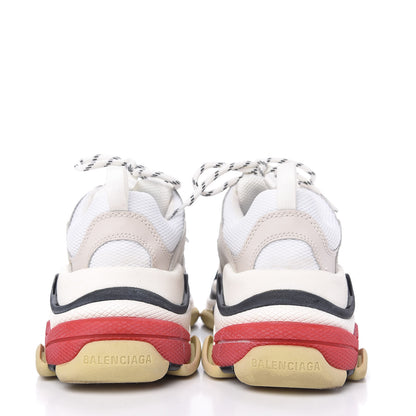 Balenciaga Fabric Mesh Womens Triple S Sneakers 38 Grey Red White 6 of 9