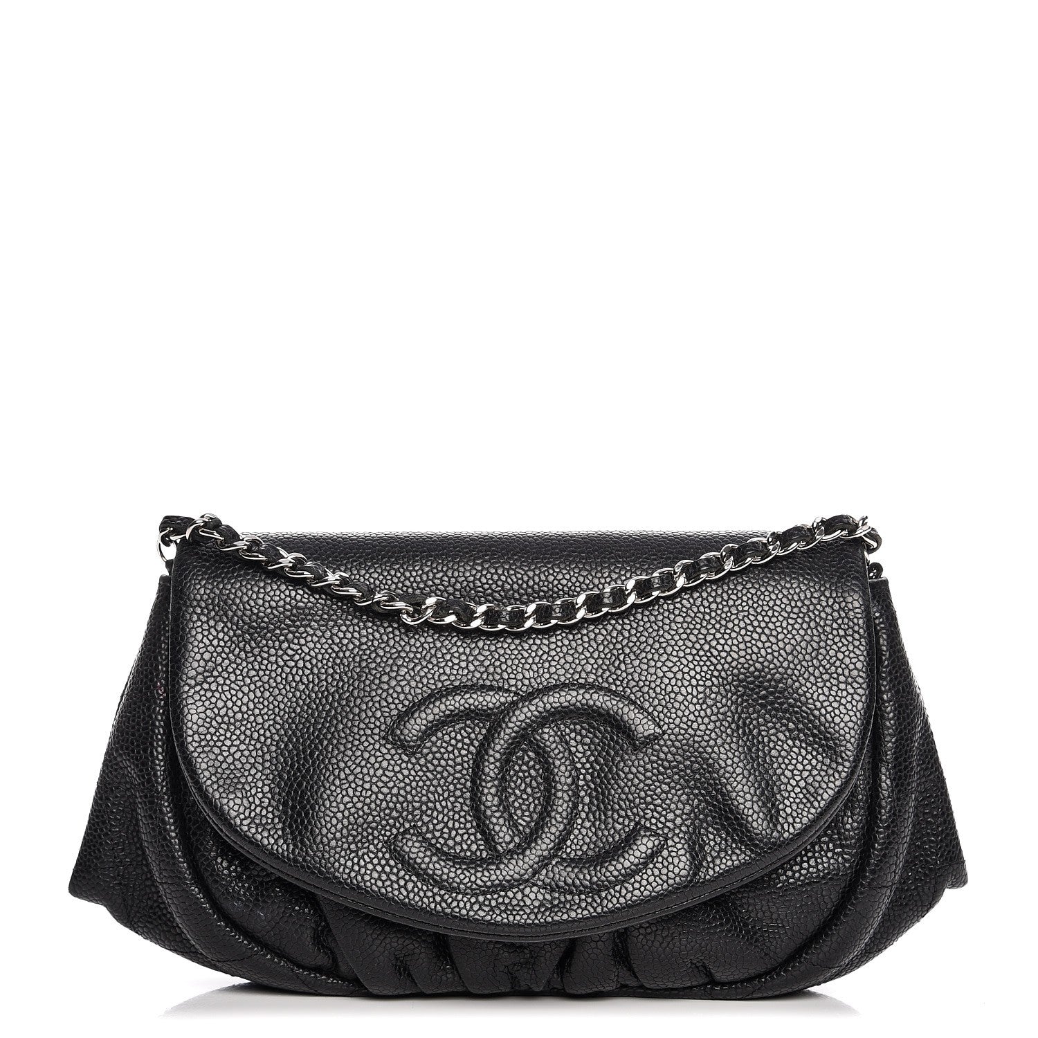 Chanel Caviar Half Moon Wallet On Chain WOC Black 1 of 10