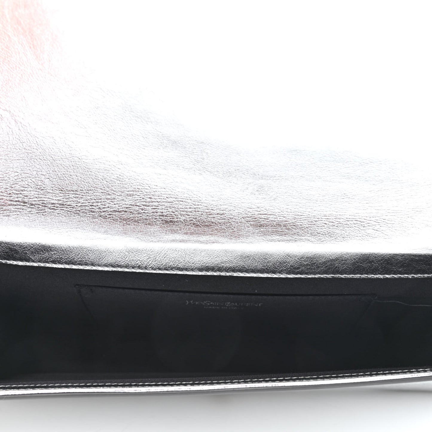 Metallic Calfskin Monogram Large Belle De Jour Clutch Silver
