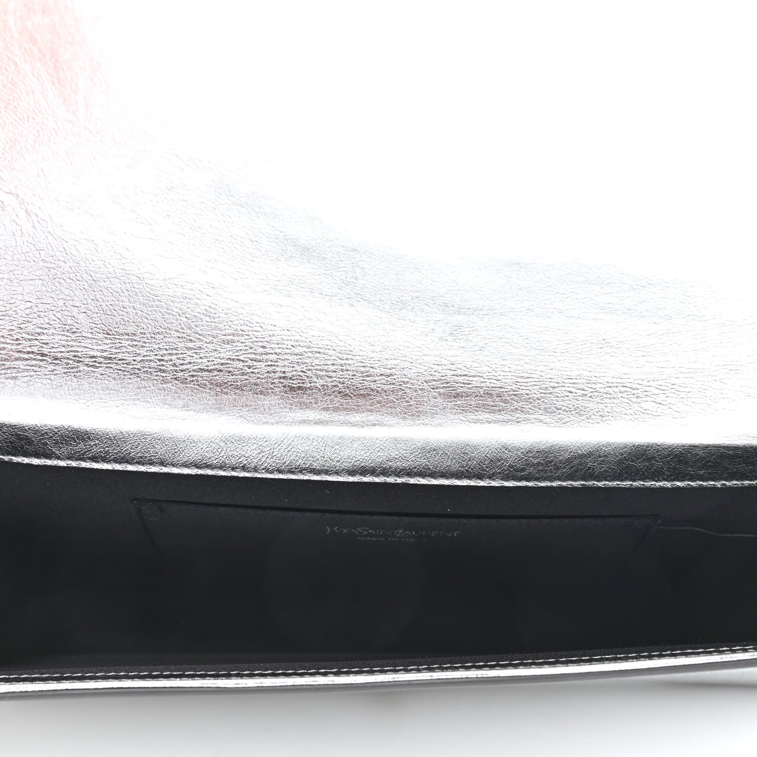 Saint Laurent Metallic Calfskin Monogram Large Belle De Jour Clutch Silver 4 of 4