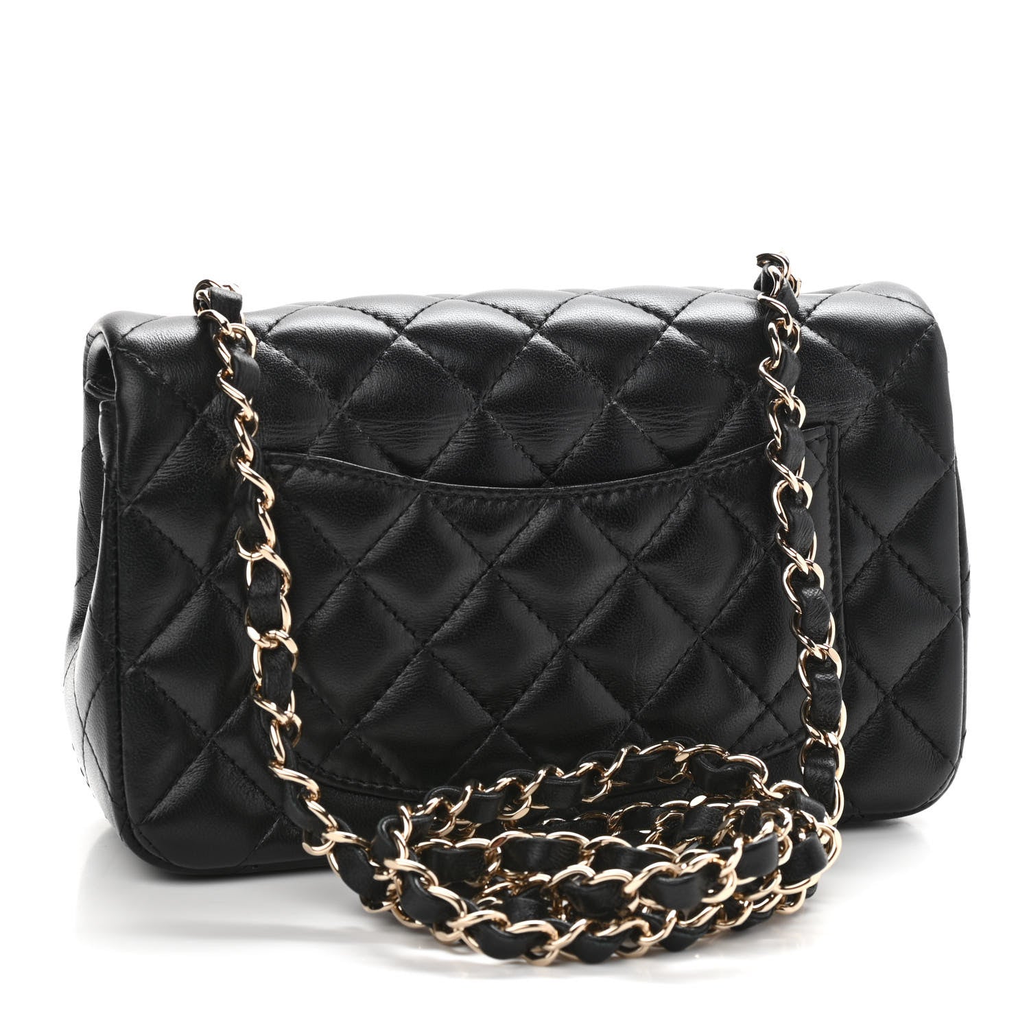 Chanel Lambskin Quilted Mini Rectangular Flap Black 3 of 10