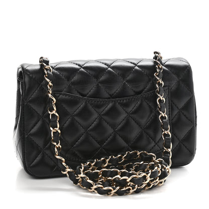 Chanel Lambskin Quilted Mini Rectangular Flap Black 3 of 10