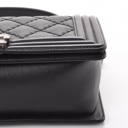 Chanel Calfskin Double Stitch Medium Boy Flap Black 8 of 10