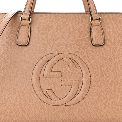 Gucci Dollar Calfskin Large Soho Top Handle Satchel Camelia 8 of 10
