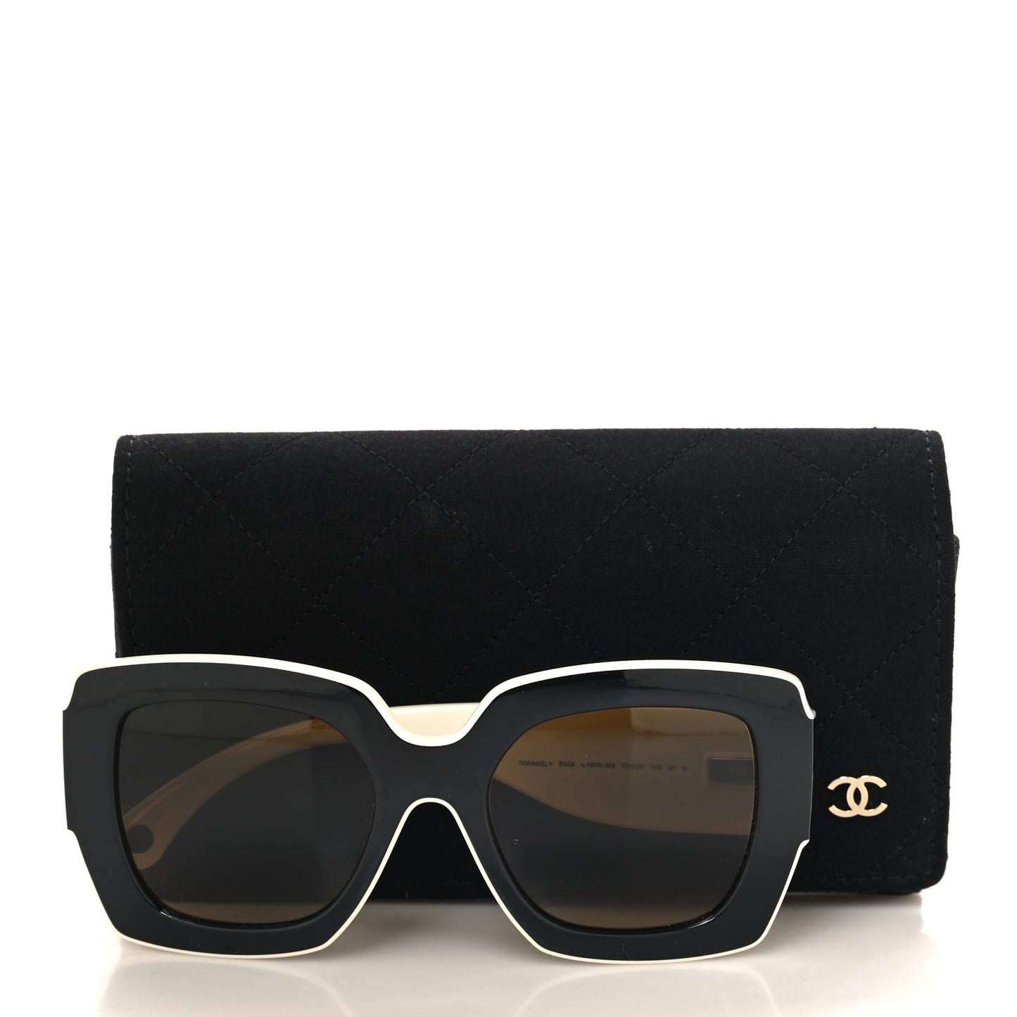 Acetate Square Sunglasses 6059 Black White