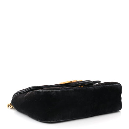 Gucci Velvet Matelasse Mini GG Marmont Shoulder Bag Black 4 of 11