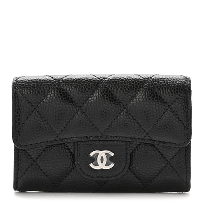Chanel Caviar Quilted Flap Card Holder Wallet Black 1 of 9