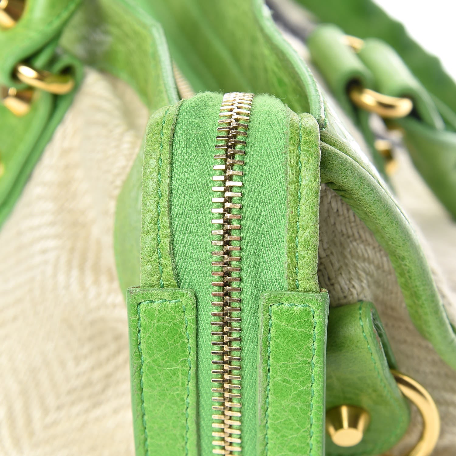Balenciaga Agneau Linen Classic Hardware City Green 8 of 17
