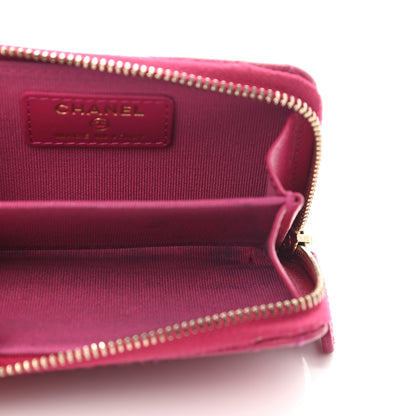 Chanel Caviar Quilted Zip Card Holder Fuchsia 5 of 8