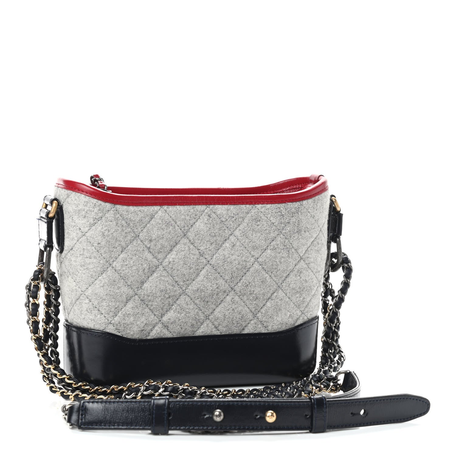 Chanel Wool Calfskin Quilted Small Gabrielle Hobo Navy 2 of 8