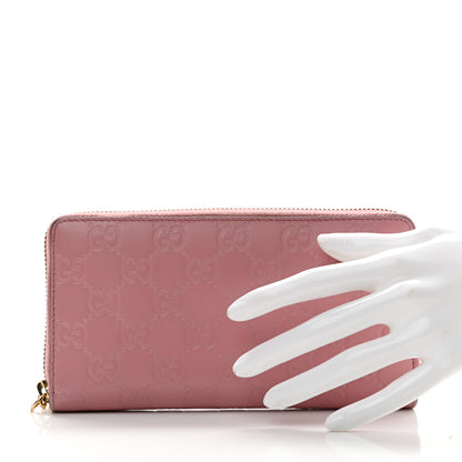 Gucci Guccissima Icon Zip Around Wallet Carmine Rose 2 of 10
