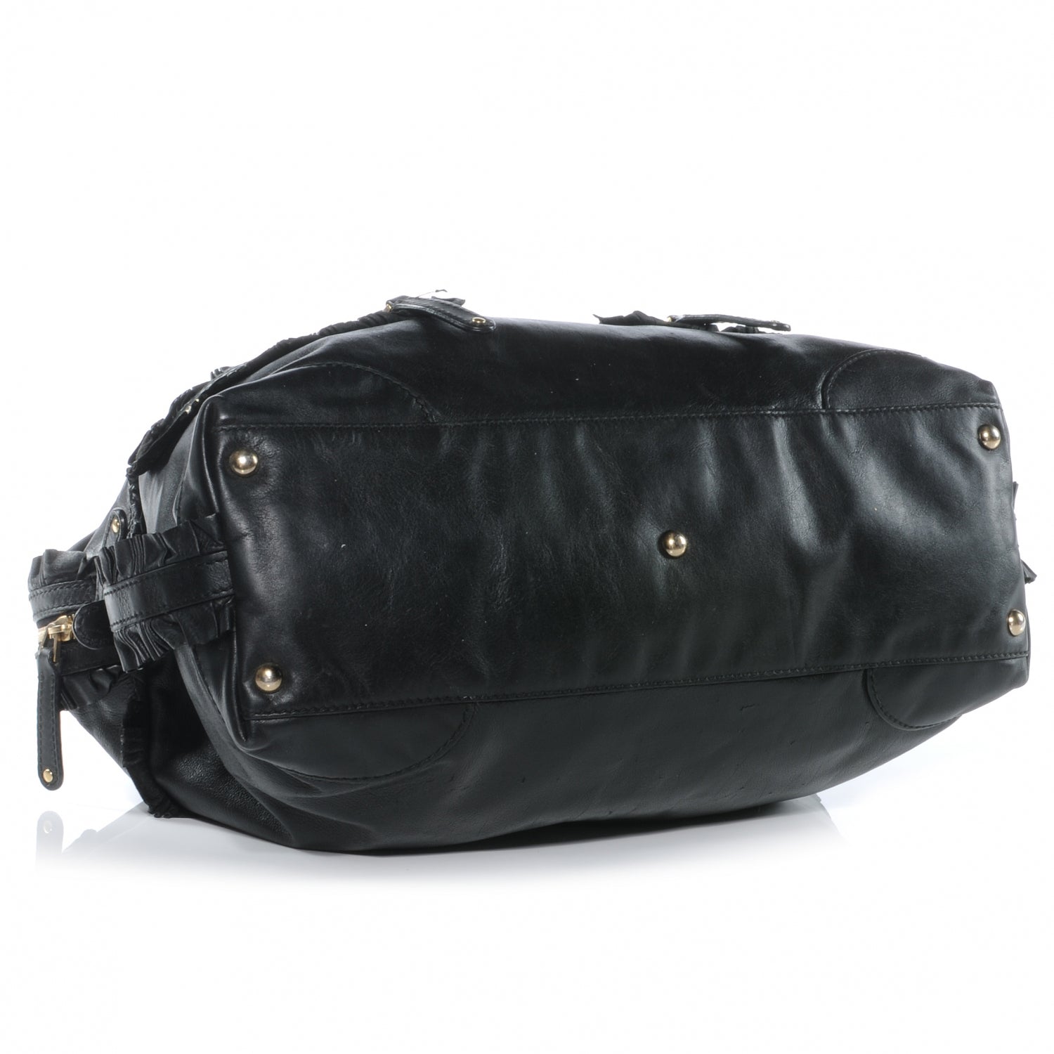 Gucci Leather Ruffle Sabrina Boston Tote Black 4 of 8