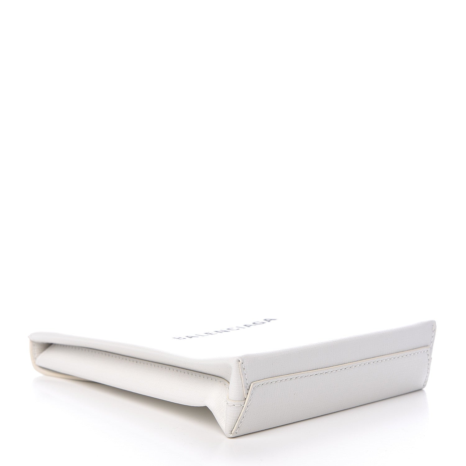 Balenciaga Squared Calfskin Logo Shopping Envelope Clutch White 4 of 10