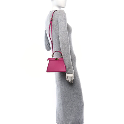 Fendi Shiny Nappa Petite Peekaboo I SEE U Satchel Ciclamino Pilar 2 of 9