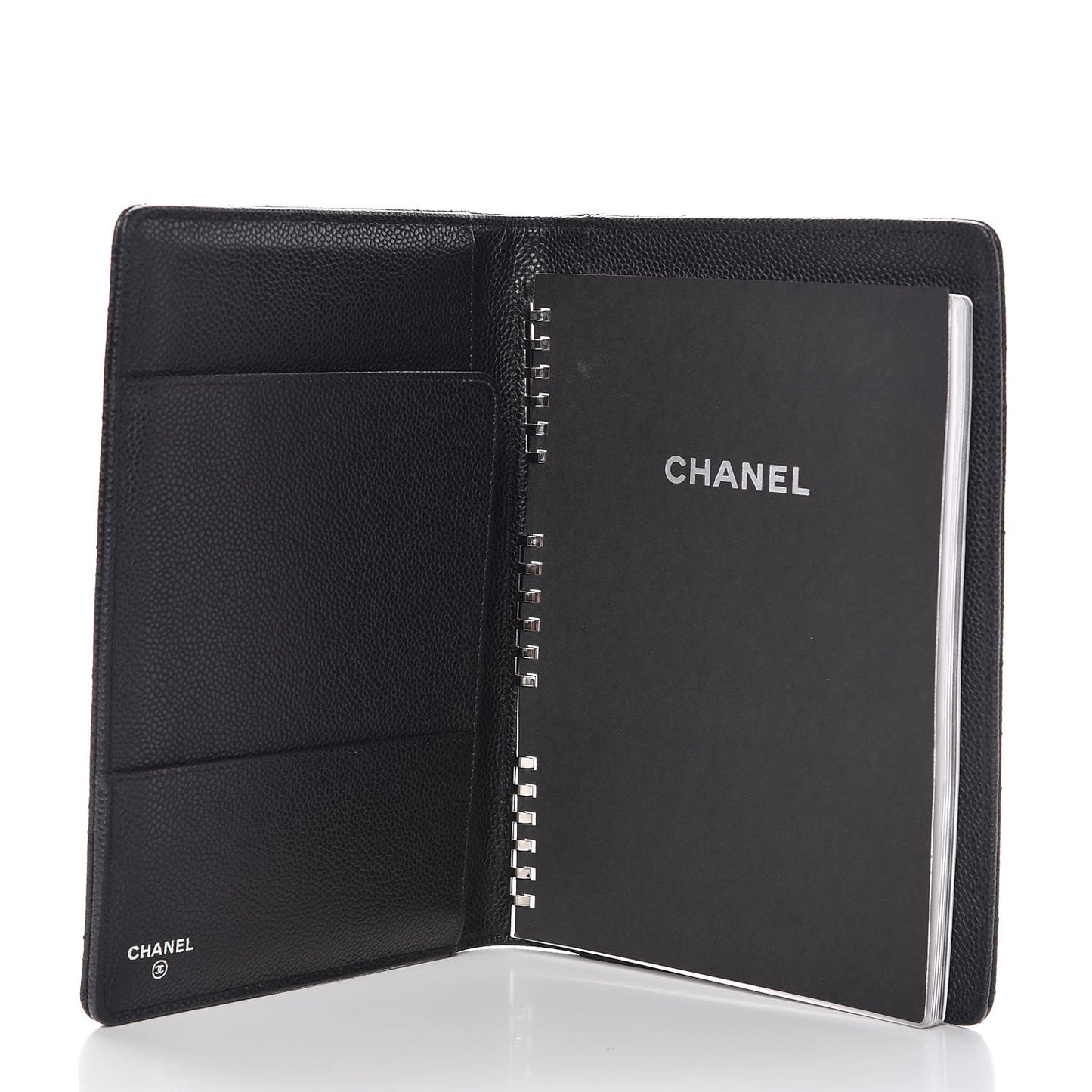 Caviar Quilted Large Agenda Cover Black