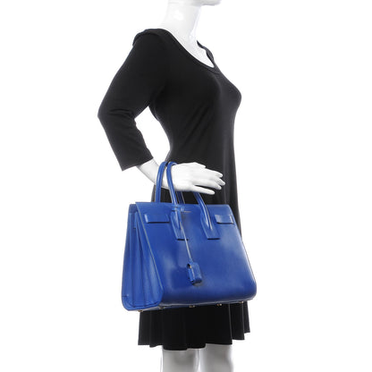 Saint Laurent Calfskin Small Sac De Jour Blue Majorelle 3 of 19
