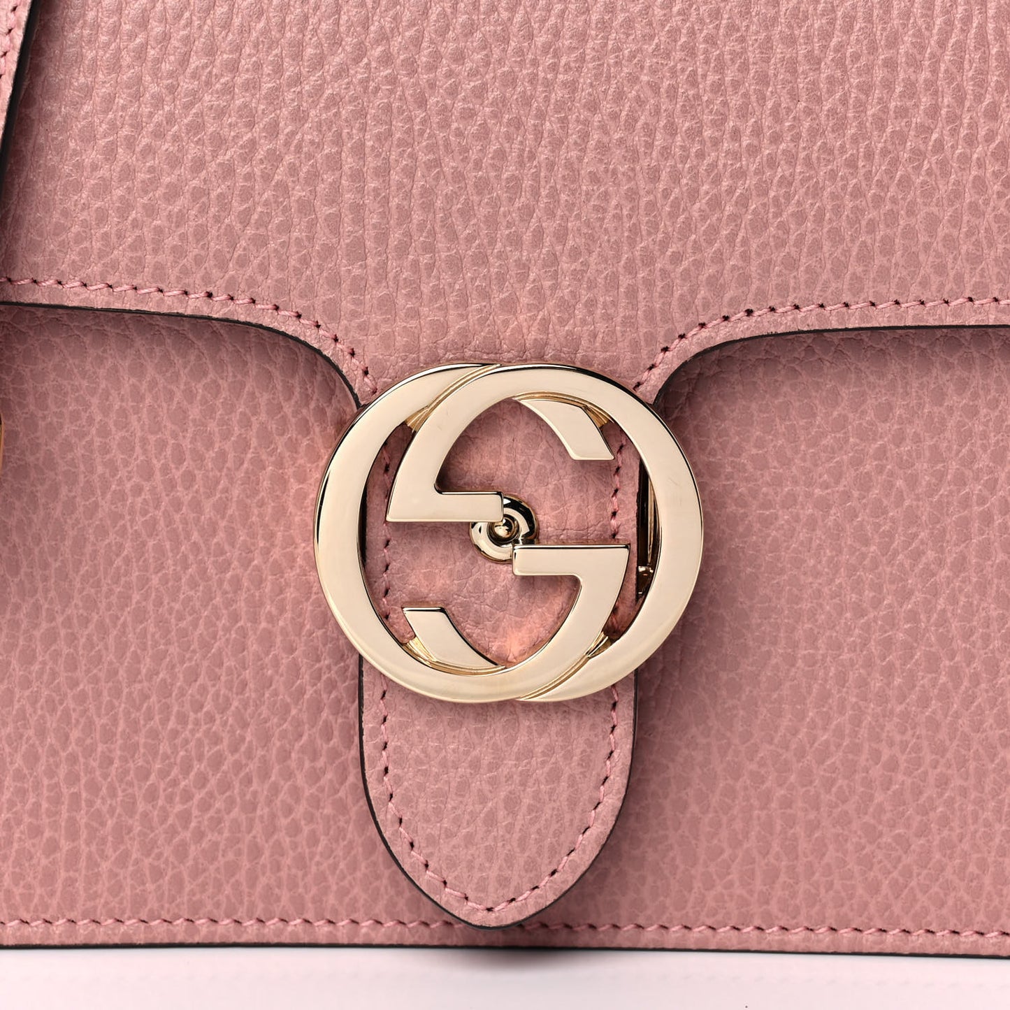 Dollar Calfskin Small Interlocking G Shoulder Bag Soft Pink