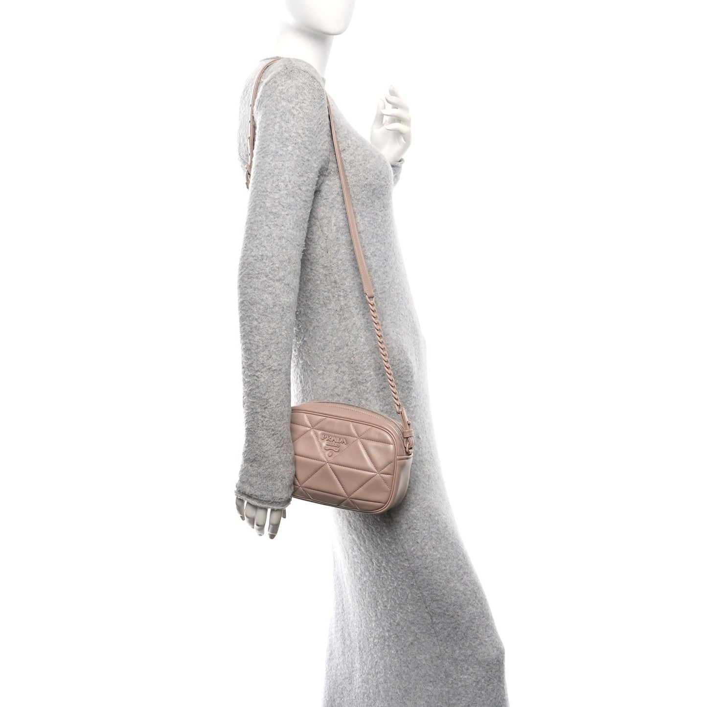 Nappa Triangle Stitched Spectrum Camera Bag Cipria