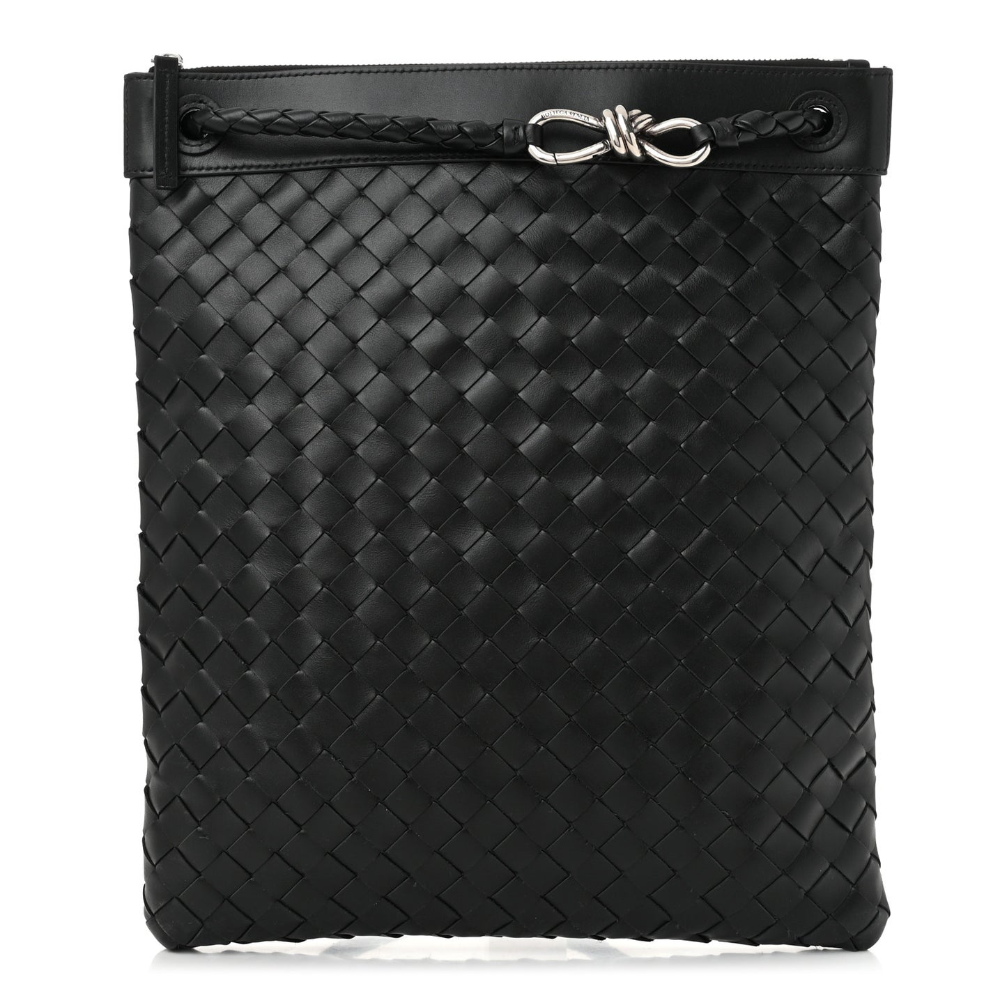 Nappa Intrecciato Andiamo Flat Messenger Black