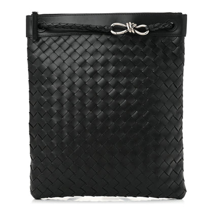 Bottega Veneta Nappa Intrecciato Andiamo Flat Messenger Black 1 of 10