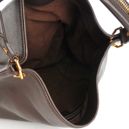 Tom Ford Calfskin Zipper Strap Hobo Brown 5 of 8