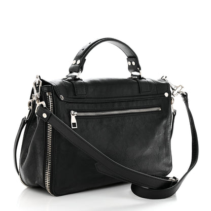 Proenza Schouler Lambskin Medium PS1 Plus Zip Satchel Black 3 of 10