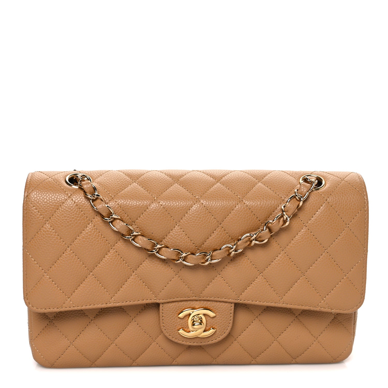 Chanel Caviar Quilted Medium Double Flap Beige 1 of 11