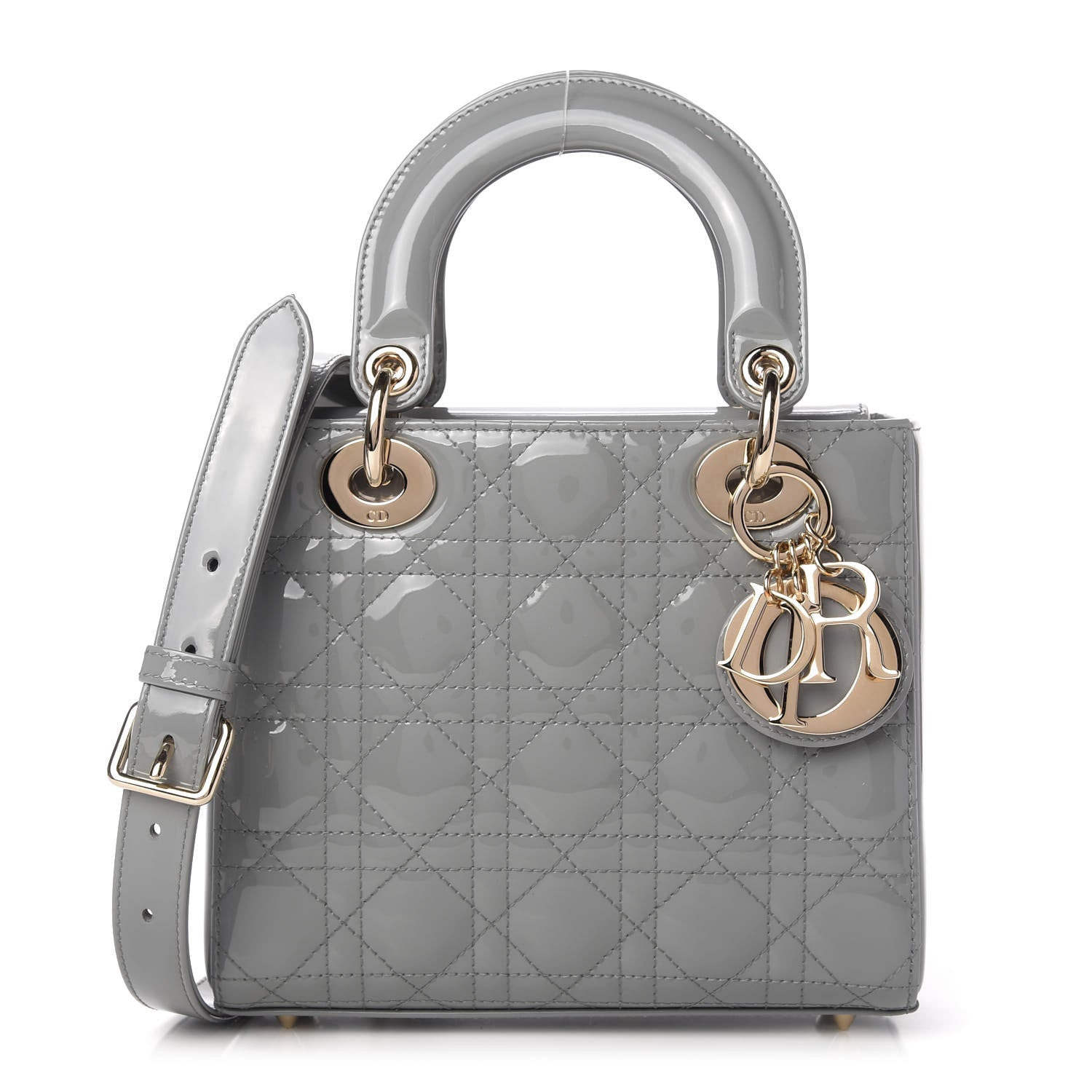 Christian Dior Patent Cannage Small Lady Dior Grey 1 of 10