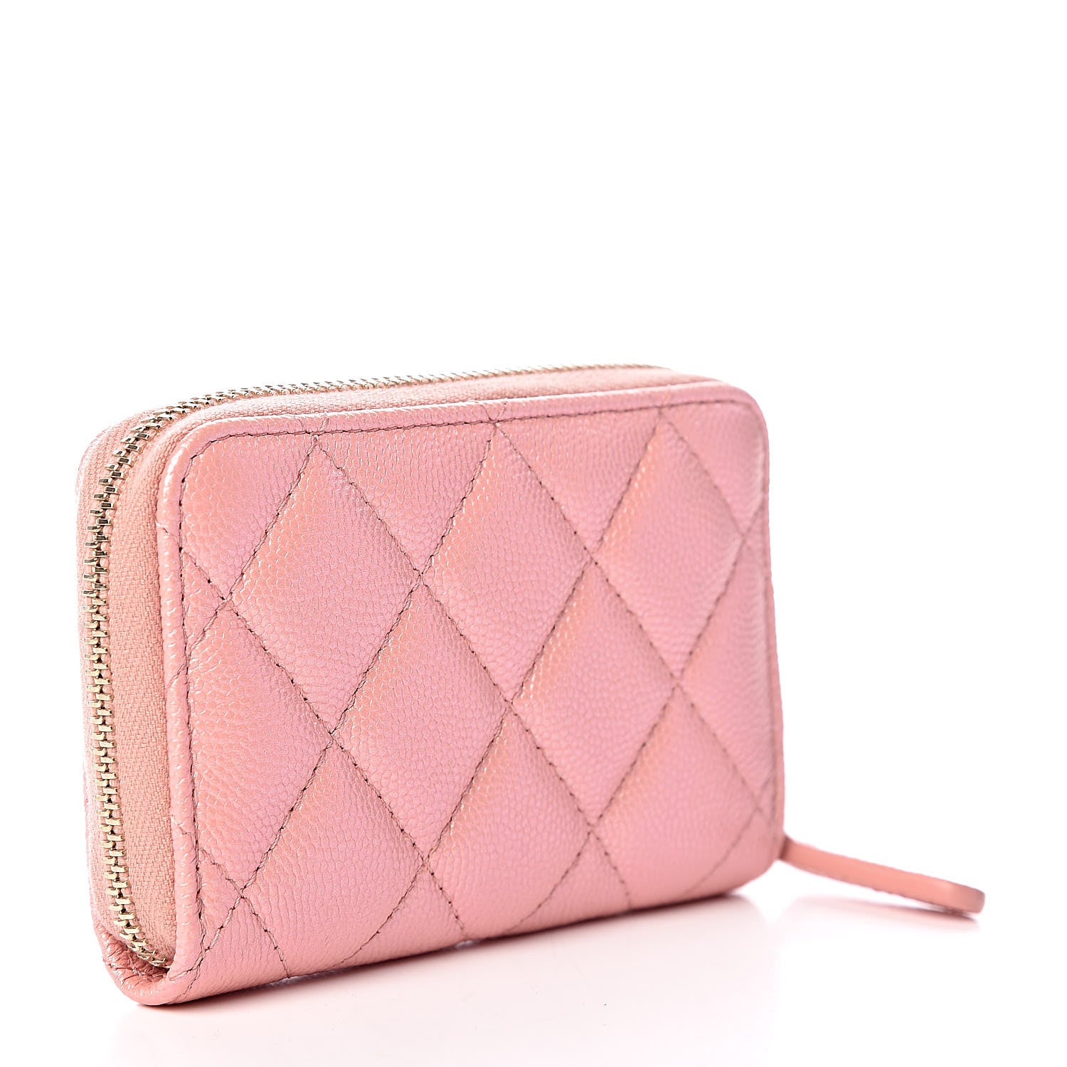 Chanel Iridescent Caviar Quilted Zip Coin Purse Pink 3 of 8