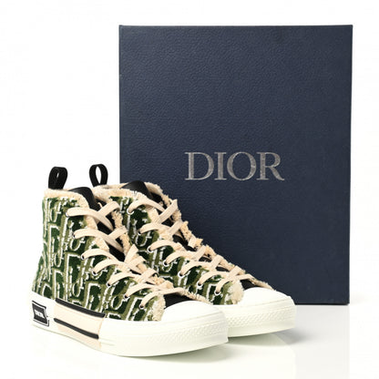 Christian Dior Tapestry Oblique Mens B23 High Top Sneakers 42 Olive 9 of 9