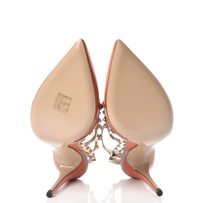 Valentino Garavani Nappa Rockstud Ankle Strap Pumps 37 Orange Poudre 5 of 8