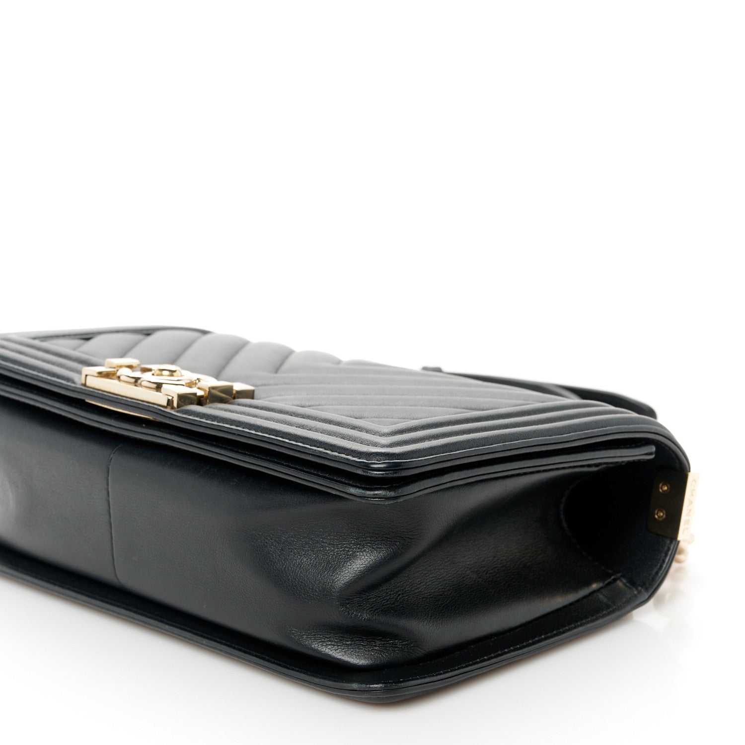 Chanel Calfskin Chevron Quilted Medium Boy Flap Black 10 of 10