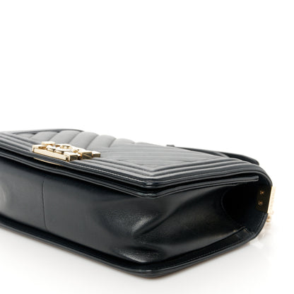 Chanel Calfskin Chevron Quilted Medium Boy Flap Black 10 of 10