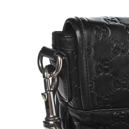 Gucci Guccissima Flap Messenger Bag Black 10 of 10