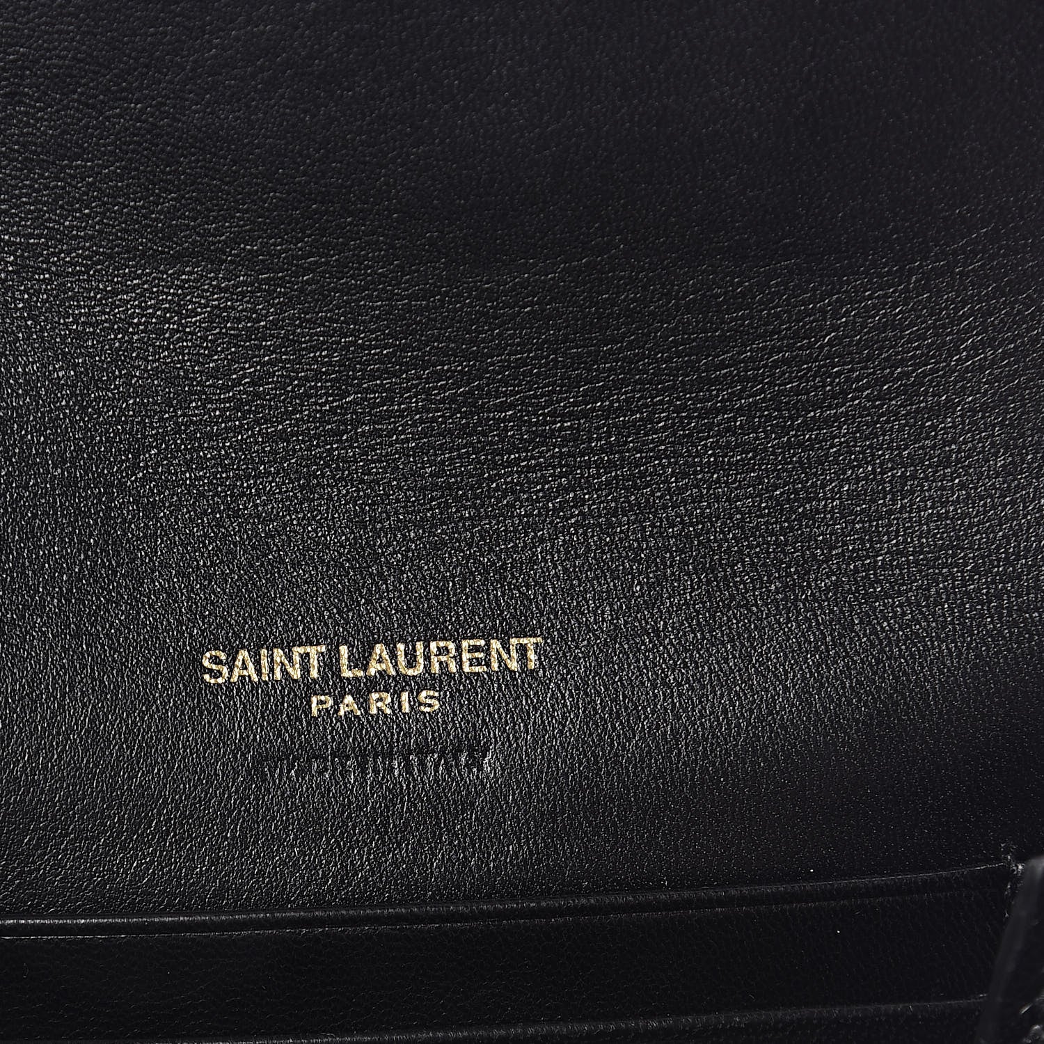 Saint Laurent Lambskin Matelasse Monogram Vicky Tri-Fold Wallet Black 6 of 6