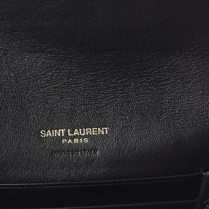 Saint Laurent Lambskin Matelasse Monogram Vicky Tri-Fold Wallet Black 6 of 6