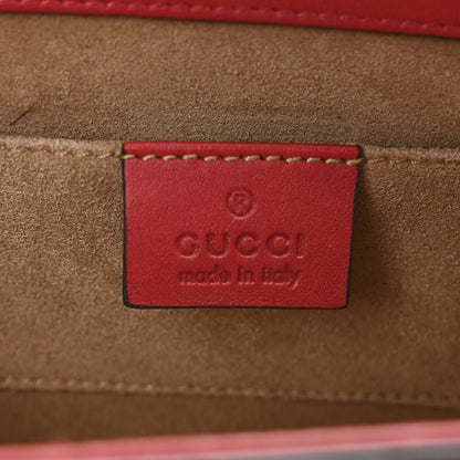 Gucci GG Supreme Monogram Calfskin Small Padlock Shoulder Bag Beige Hibiscus Red New Rosette 6 of 10