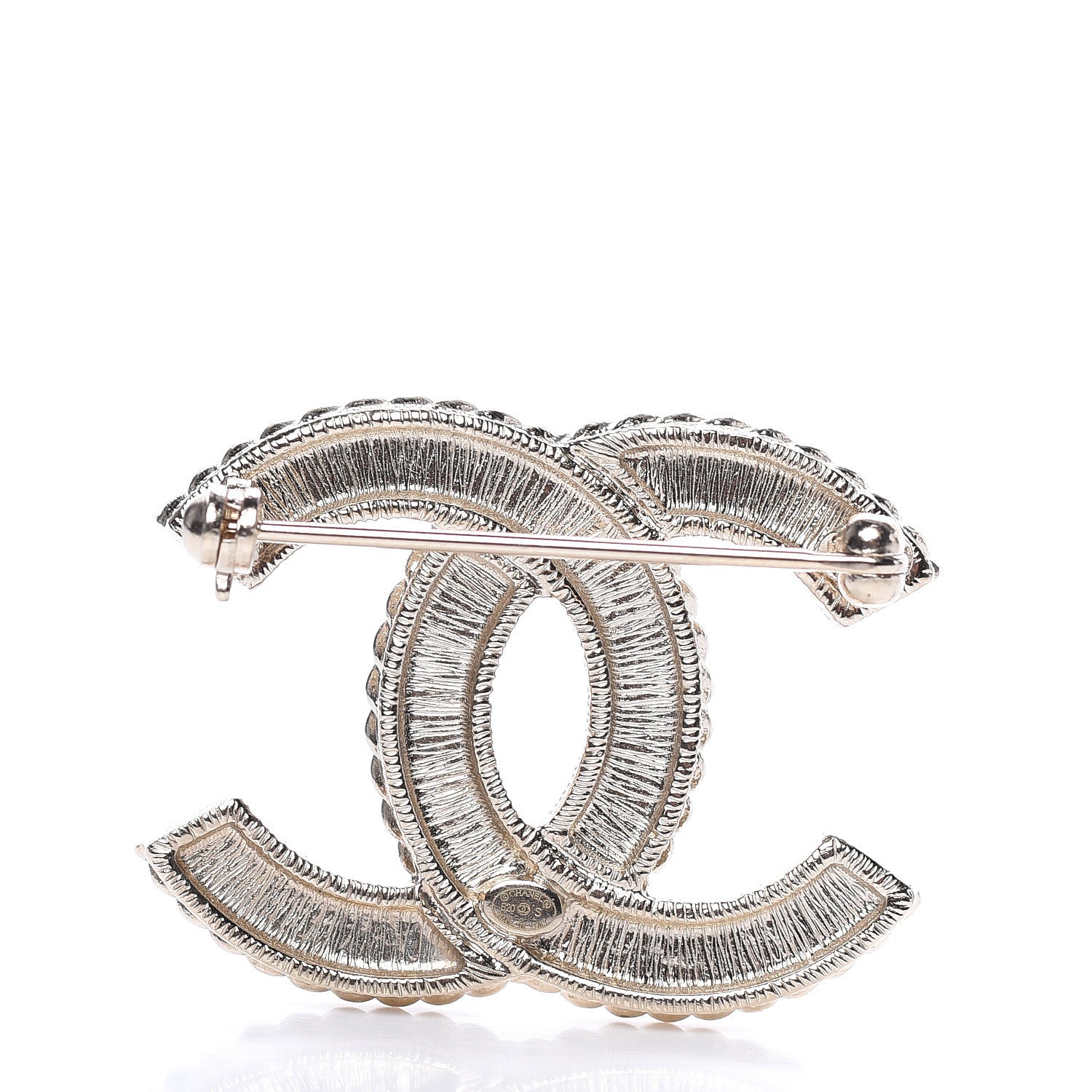 Chanel Pearl Crystal April In Paris CC Brooch Gold 3 of 5